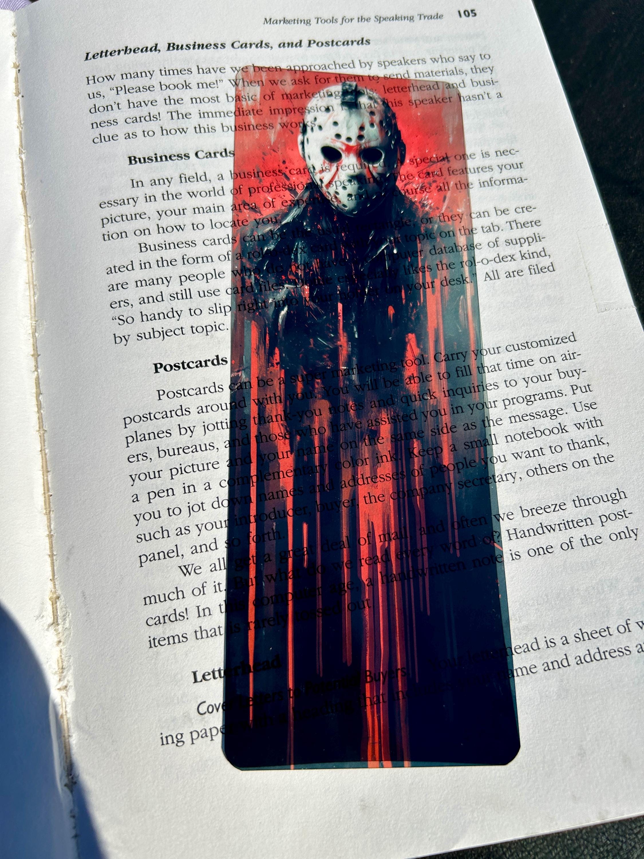 Jason Voorhees Horror Bookmark – Slasher Stained Glass Style, Gothic Gift for Horror Fans