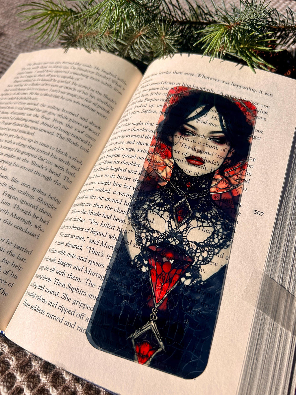Gothic Lady Bookmark – Dark Victorian Vampire Bookmark, Gothic Fantasy Gift for Book Lovers