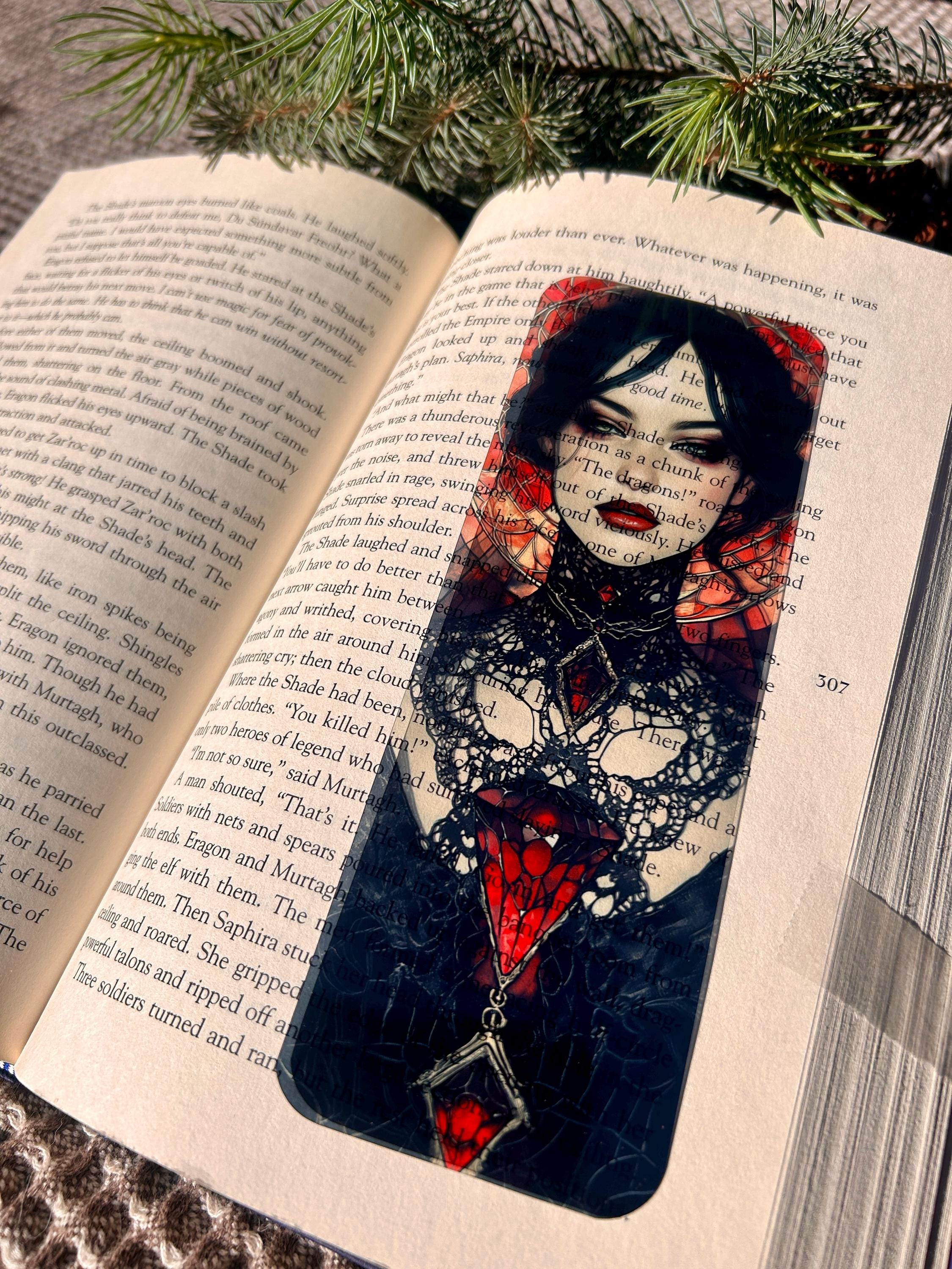 Gothic Lady Bookmark – Dark Victorian Vampire Bookmark, Gothic Fantasy Gift for Book Lovers