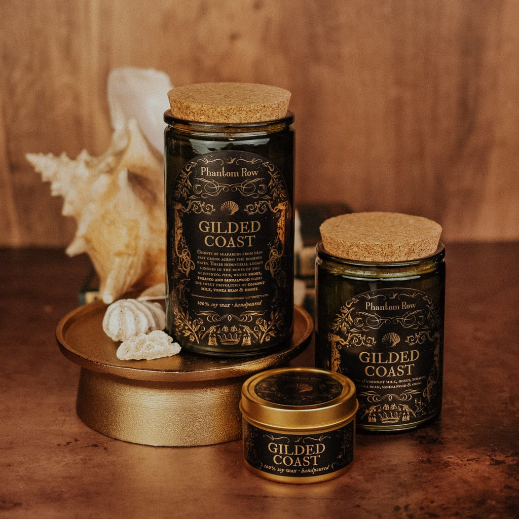 Gilded Coast Soy Candle – Sandalwood, Tobacco & Honey | Dark Academia Home Decor