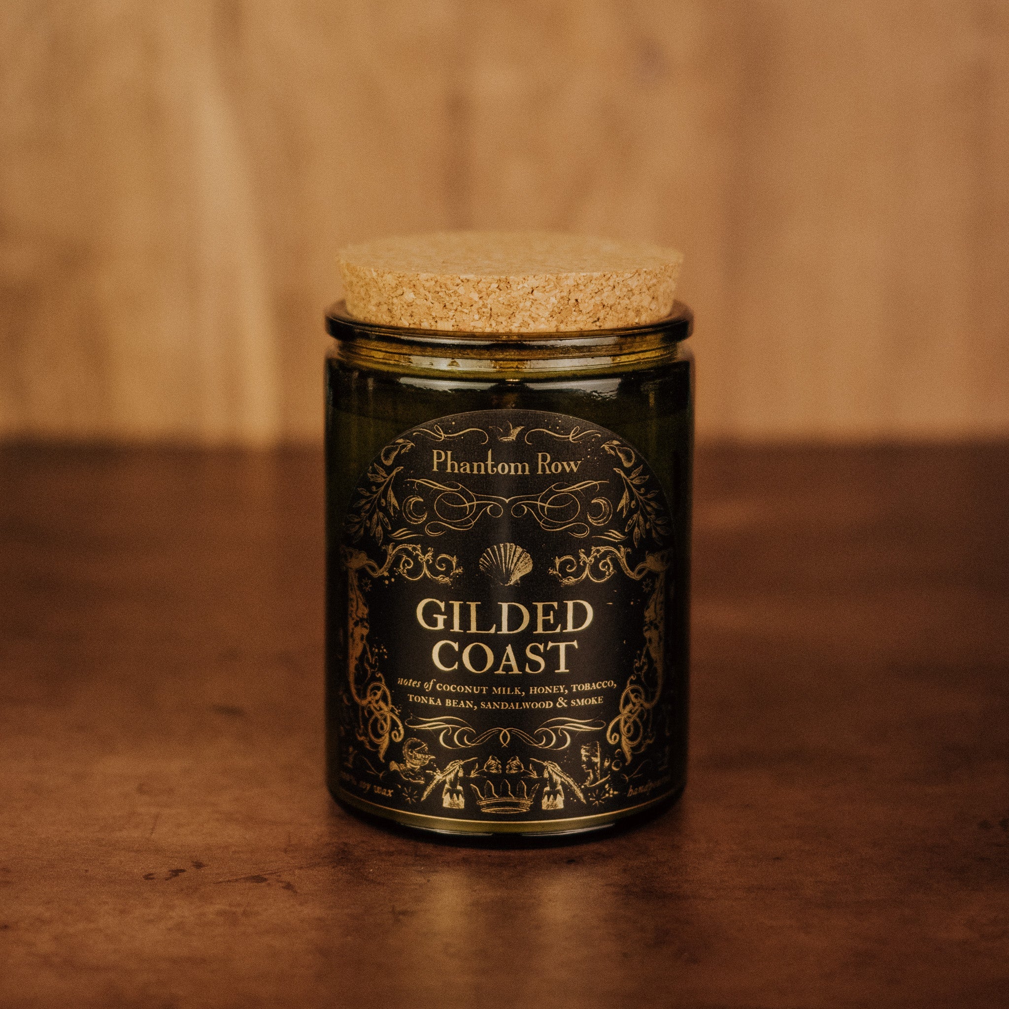 Gilded Coast Soy Candle – Sandalwood, Tobacco & Honey | Dark Academia Home Decor