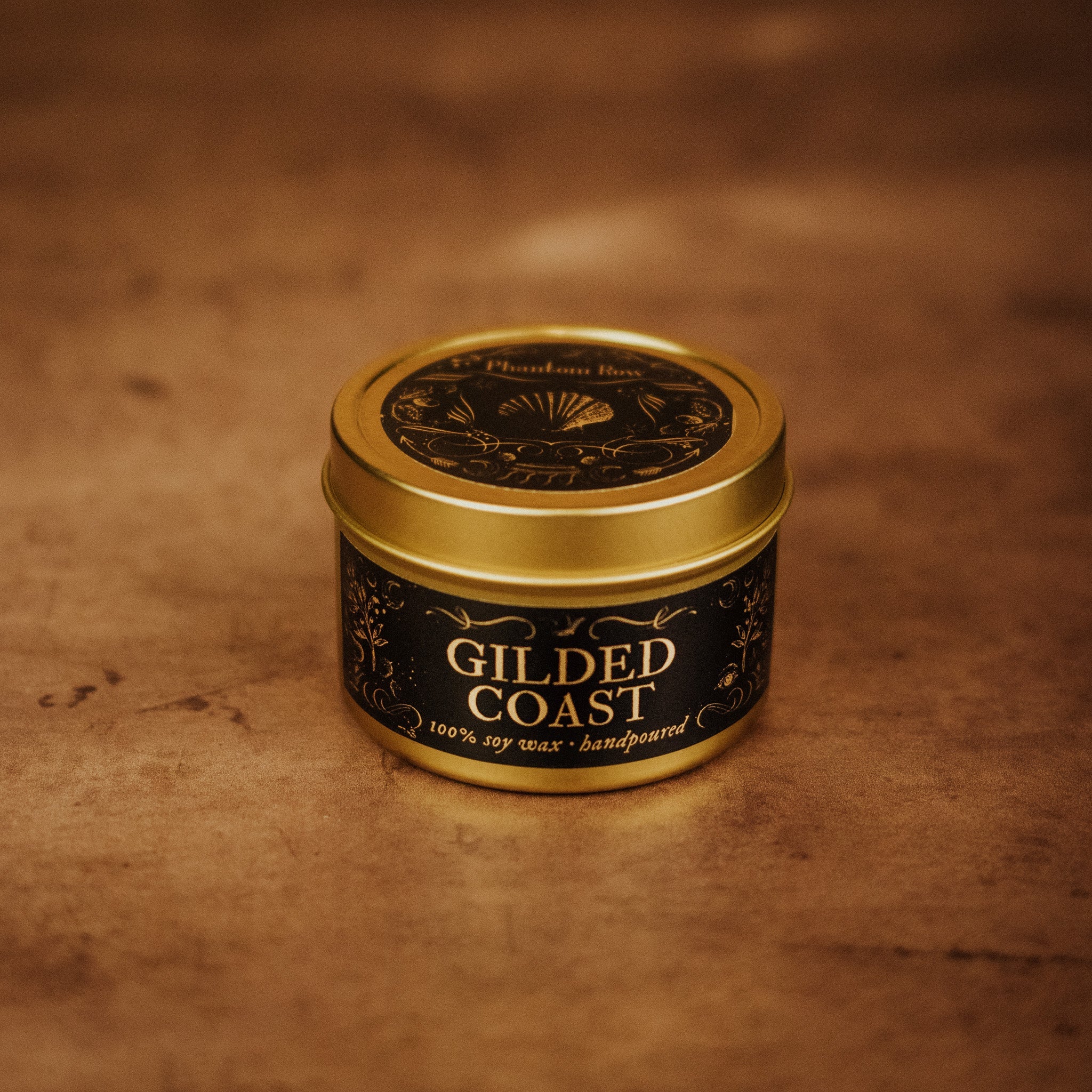 Gilded Coast Soy Candle – Sandalwood, Tobacco & Honey | Dark Academia Home Decor
