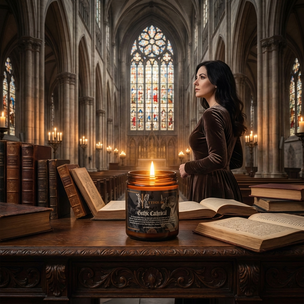 Gothic Cathedral Soy Candle – Patchouli, Incense & Vetiver | Dark Home Decor Gift