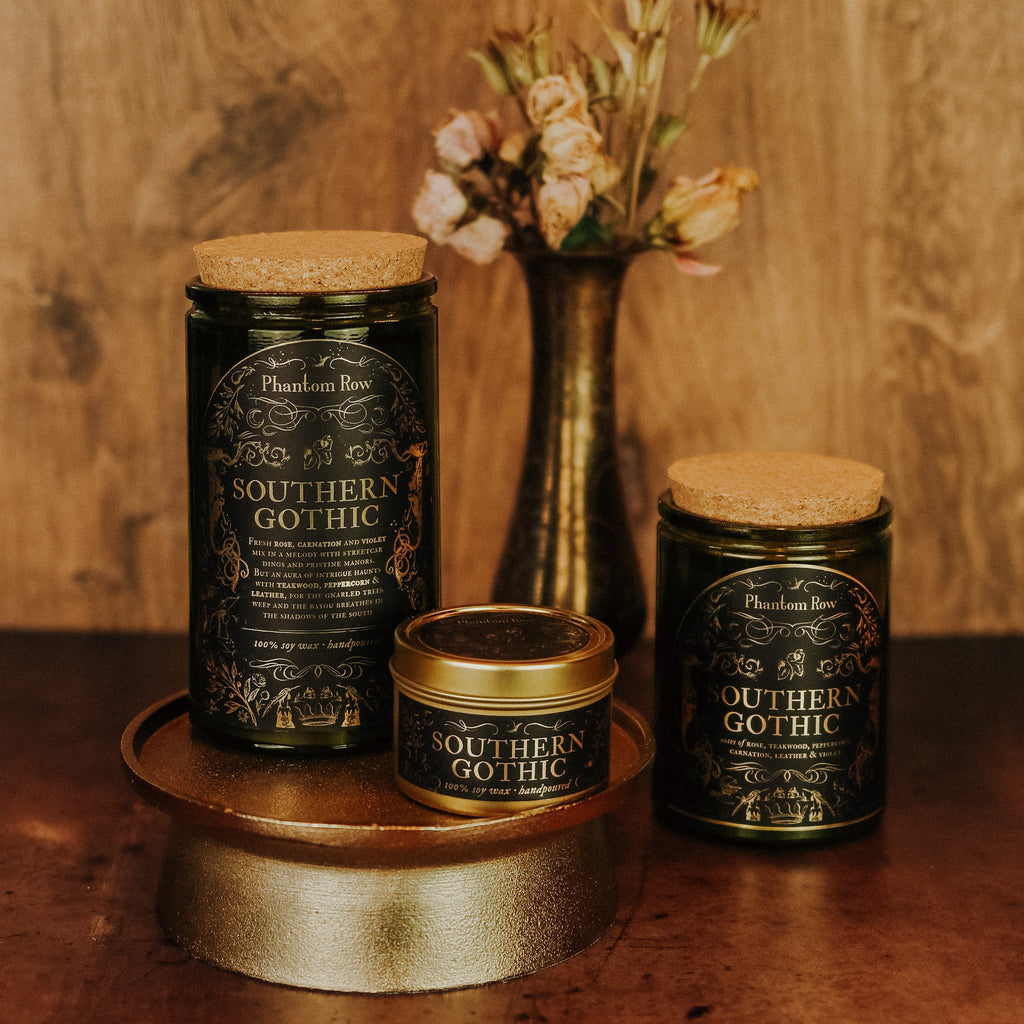 Southern Gothic Soy Candle – Rose, Teakwood & Leather | Moody Home Fragrance Gift