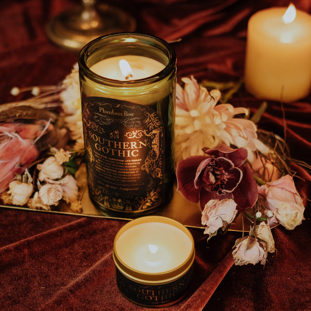 Southern Gothic Soy Candle – Rose, Teakwood & Leather | Moody Home Fragrance Gift