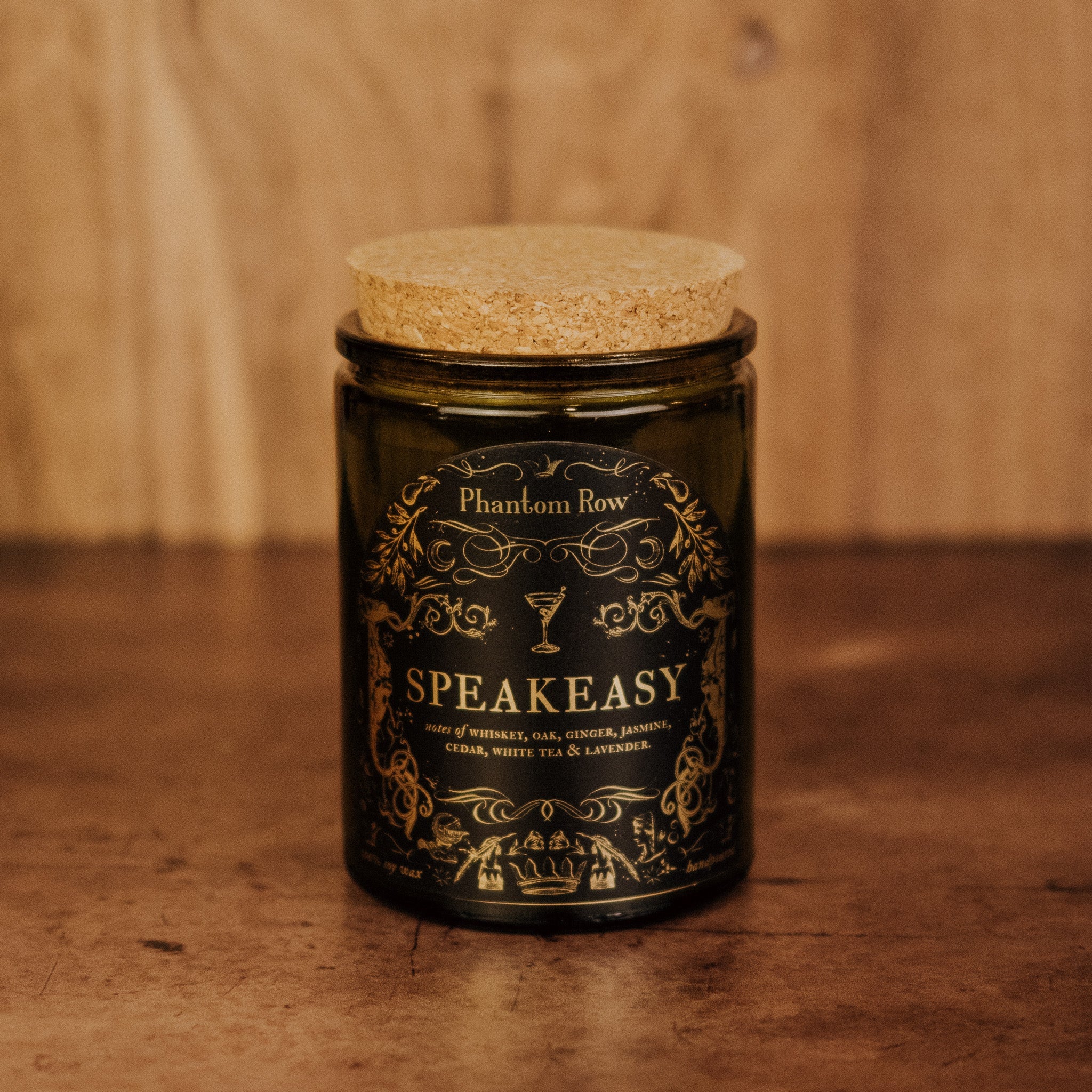 Speakeasy Soy Candle – Whiskey, Jasmine & Oak | Gothic Gift for Her, Dark Home Decor