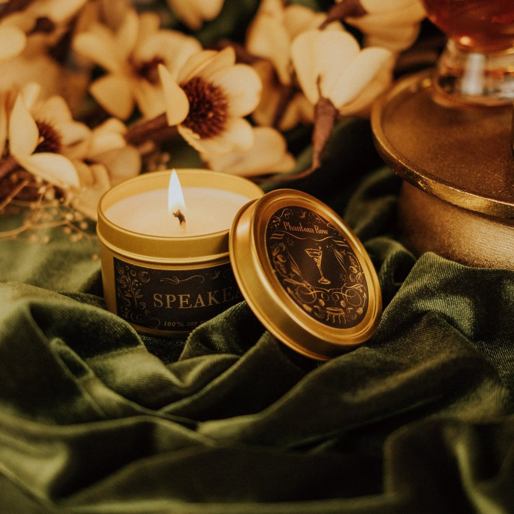 Speakeasy Soy Candle – Whiskey, Jasmine & Oak | Gothic Gift for Her, Dark Home Decor